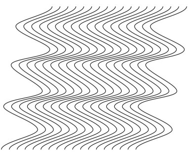 Soyut dalgalı, sallayarak (zikzak) çizgiler elemanı. Dikey çizgiler, dalgalı çizgiler, düz bozulma etkisi. Kıvrımlı, kıvrımlı paralel çizgiler. Salınım, darbe çözgü etkisi elemanı