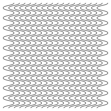 Soyut dalgalı, sallayarak (zikzak) çizgiler elemanı. Dikey çizgiler, dalgalı çizgiler, düz bozulma etkisi. Kıvrımlı, kıvrımlı paralel çizgiler. Salınım, darbe çözgü etkisi elemanı