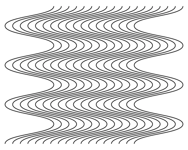 Élément Abstrait Ondulé Ondulé Zigzag Lignes Lignes Verticales Rayures Avec — Image vectorielle