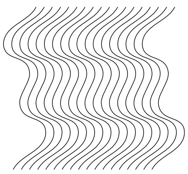 Élément Abstrait Ondulé Ondulé Zigzag Lignes Lignes Verticales Rayures Avec — Image vectorielle