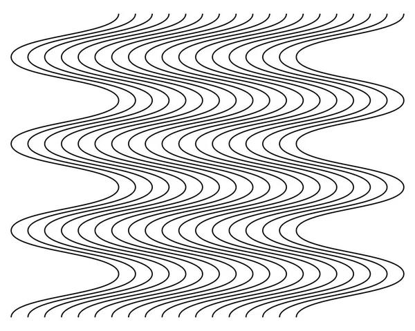 抽象波浪 线元素 垂直线 带波波的条纹 不分的变形效果 波浪平行条纹 脉冲扭曲效应元件 — 图库矢量图片