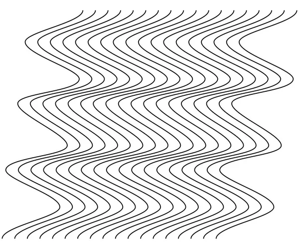 Abstract Wavy Waving Zigzag Lines Element Vertical Lines Stripes Billowy — Stock Vector