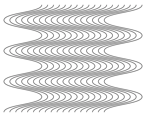 Élément Abstrait Ondulé Ondulé Zigzag Lignes Lignes Verticales Rayures Avec — Image vectorielle