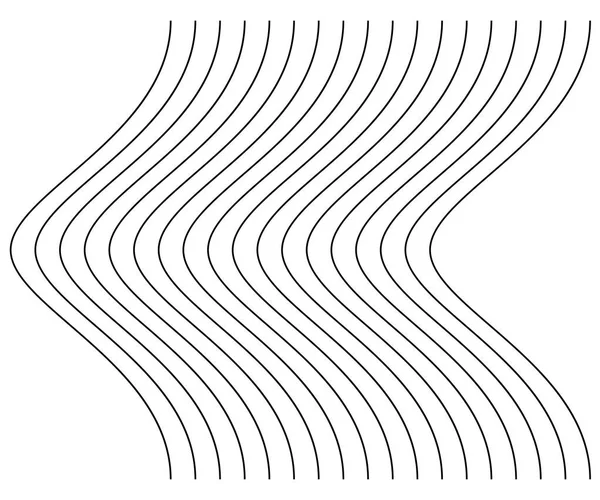 Élément Abstrait Ondulé Ondulé Zigzag Lignes Lignes Verticales Rayures Avec — Image vectorielle