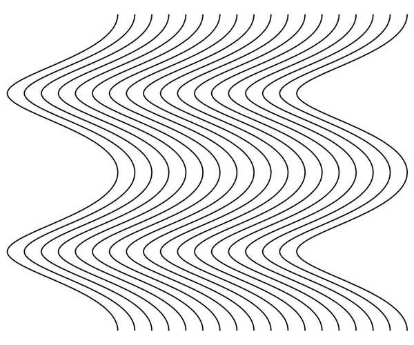 Abstraktní Vlnovka Mávající Klikatá Linie Svislé Čáry Pruhy Billowy Efekt — Stockový vektor