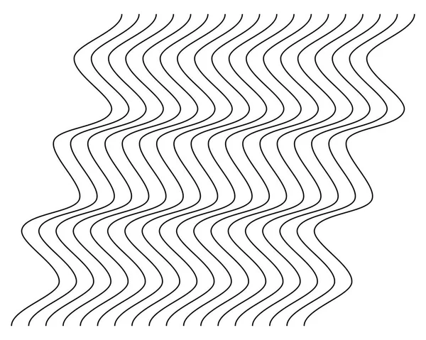 Astratto Ondulato Ondulante Zigzag Linee Elemento Linee Verticali Strisce Con — Vettoriale Stock