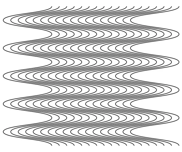 Élément Abstrait Ondulé Ondulé Zigzag Lignes Lignes Verticales Rayures Avec — Image vectorielle