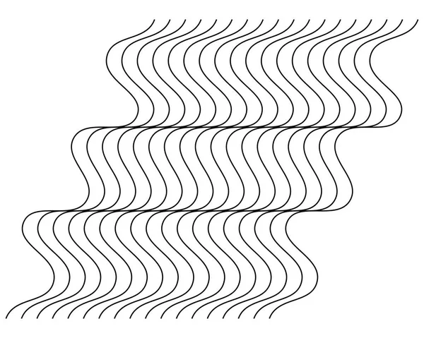 Élément Abstrait Ondulé Ondulé Zigzag Lignes Lignes Verticales Rayures Avec — Image vectorielle