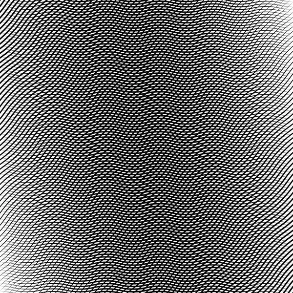 Wavy, waving, zigzag lines crosshatch grid, mesh pattern. Abstra — Stock Vector