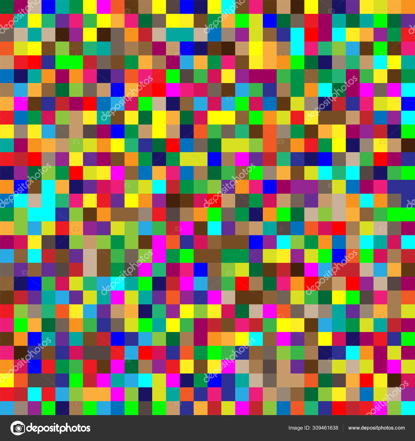 Rainbow Mosaic Square Colored Blocks