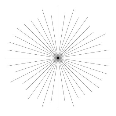 Rastgele dairesel çizgiler yıldız patlaması, güneş patlaması elementi. Yakınsama ra