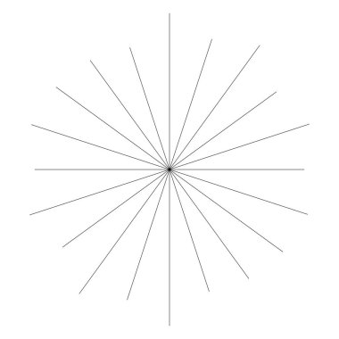 Rastgele dairesel çizgiler yıldız patlaması, güneş patlaması elementi. Yakınsama ra