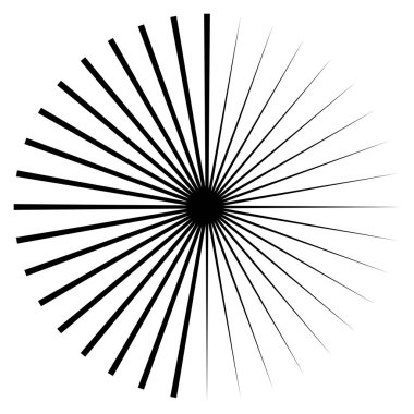 Radyal patlama çizgileri dairesel eleman. Yıldız patlaması, güneş patlaması grafiği