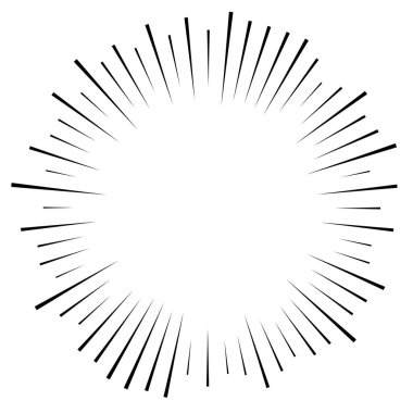 Rastgele dairesel çizgiler yıldız patlaması, güneş patlaması. Yakınsama radyal, ra