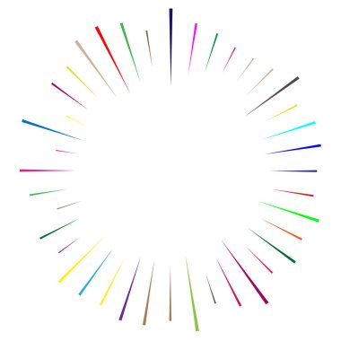 Radyal, yayılan çizgiler, kollar. Dairesel ışınlar, Kirişler. Multicolo