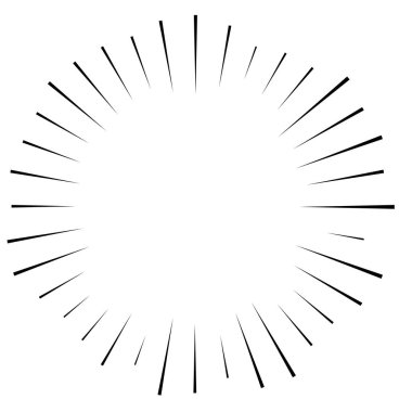 Rastgele dairesel çizgiler yıldız patlaması, güneş patlaması. Yakınsama radyal, ra