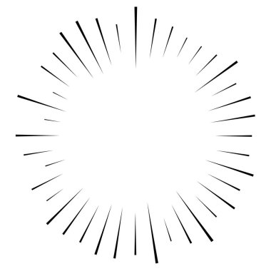 Rastgele dairesel çizgiler yıldız patlaması, güneş patlaması. Yakınsama radyal, ra