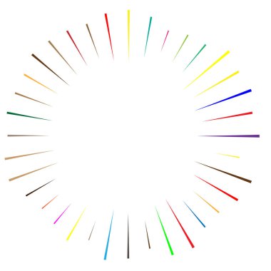 Radyal, yayılan çizgiler, kollar. Dairesel ışınlar, Kirişler. Multicolo