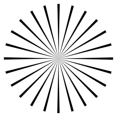 Radyal patlama çizgileri dairesel eleman. Yıldız patlaması, güneş patlaması grafiği