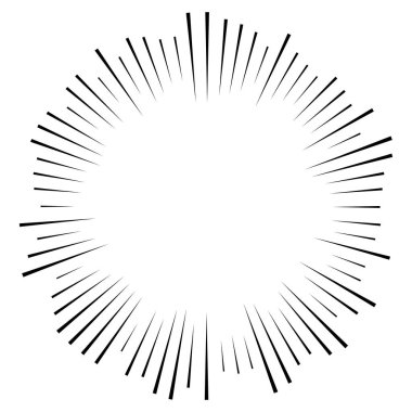 Rastgele dairesel çizgiler yıldız patlaması, güneş patlaması. Yakınsama radyal, ra