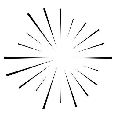 Rastgele dairesel çizgiler yıldız patlaması, güneş patlaması. Yakınsama radyal, ra