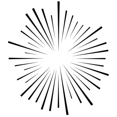 Rastgele dairesel çizgiler yıldız patlaması, güneş patlaması. Yakınsama radyal, ra