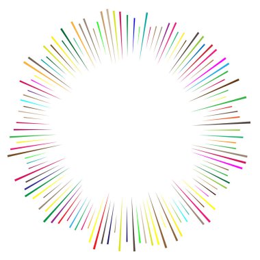 Radyal, yayılan çizgiler, kollar. Dairesel ışınlar, Kirişler. Multicolo