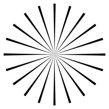 Radyal patlama çizgileri dairesel eleman. Yıldız patlaması, güneş patlaması grafiği