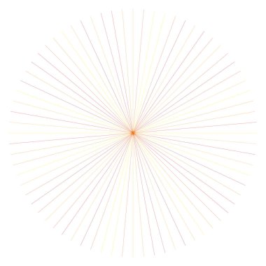 Turuncu, sarı radyal, yayılan çizgiler. Işınlar, ışınlar. Starburst, 