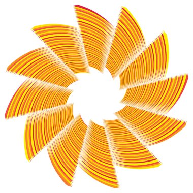 Soyut spiral, büküm. Radyal girdap, kıvrımlı girdap, dalgalı çizgiler el