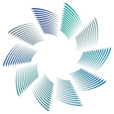 Soyut spiral, büküm. Radyal girdap, kıvrımlı girdap, dalgalı çizgiler el
