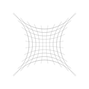 Girintili, kavisli örgü / ızgara / ince çizgiler dizisi. Oblate, sque