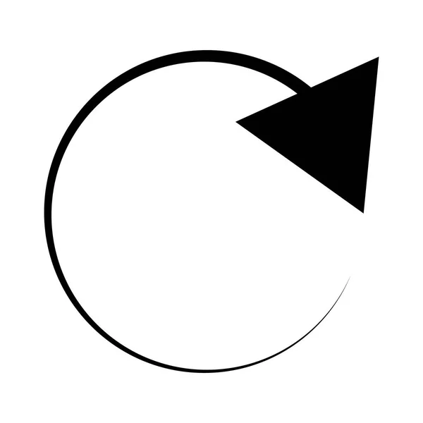 Circulaire, flèche circulaire à droite. Icône flèche radiale, symbole. Horloge wi — Image vectorielle