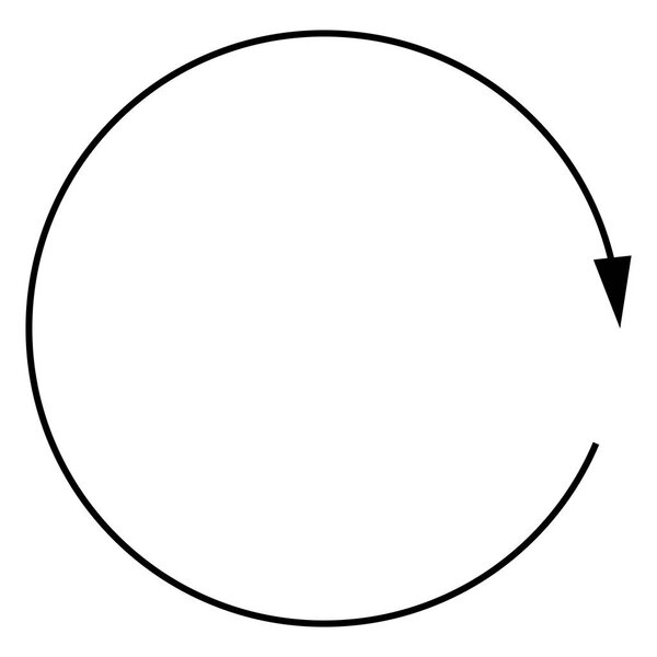 Circular, circle arrow right. Radial arrow icon, symbol. Clockwi