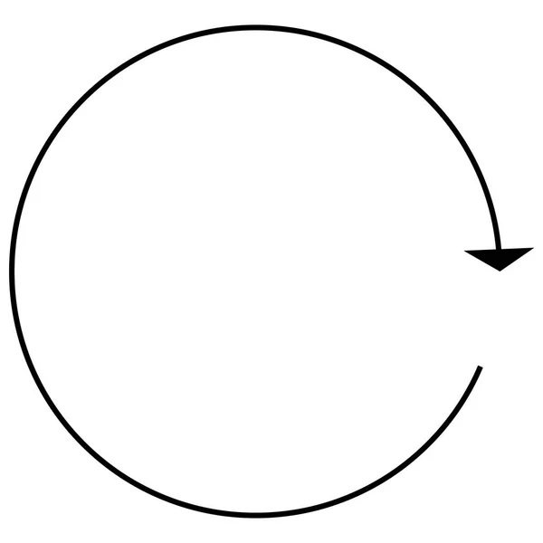 Kreisförmig, Kreispfeil rechts. radiales Pfeil-Symbol, Symbol. Uhrzeit — Stockvektor