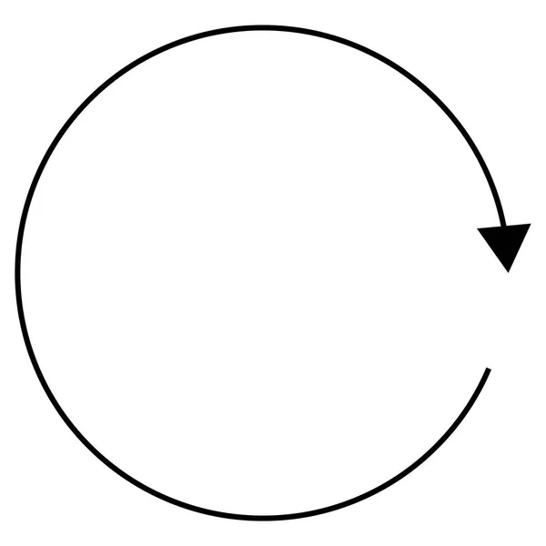 円形、円の矢印右。放射状矢印アイコン、シンボル。クロックウィ — ストックベクタ