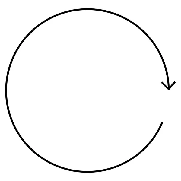 Kreisförmig, Kreispfeil rechts. radiales Pfeil-Symbol, Symbol. Uhrzeit — Stockvektor