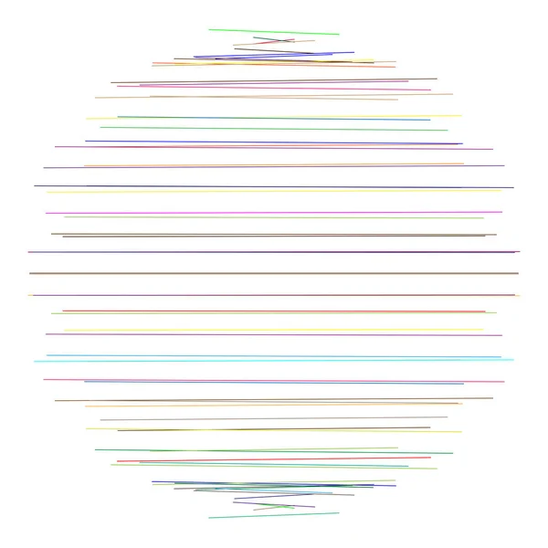 Cercle de lignes dynamiques aléatoires. Lignes parallèles, droites, dispersées , — Image vectorielle