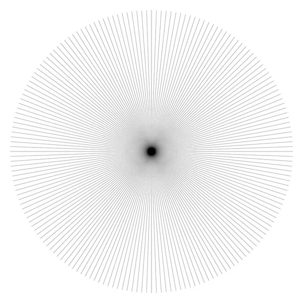 Promieniowe linie burst okrągłe element. Starburst, Sunburst graficzny — Wektor stockowy