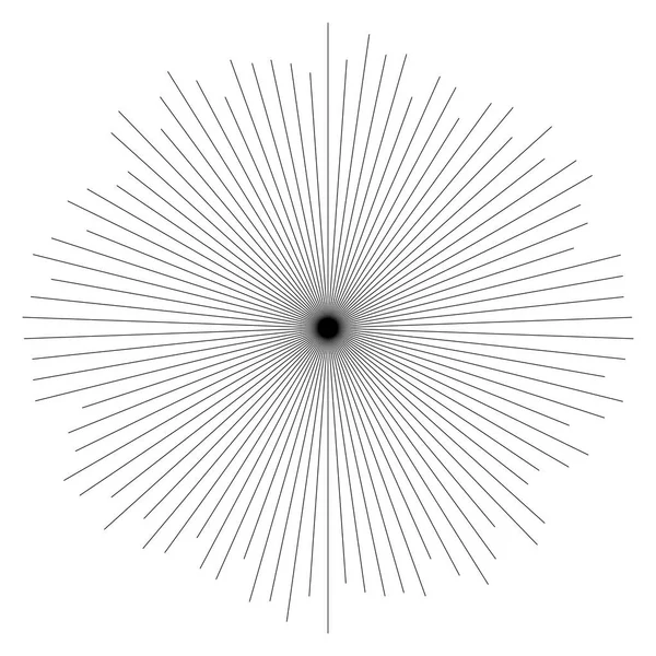 Zufällige kreisförmige Linien Starburst, Sunburst Element. Annäherung — Stockvektor