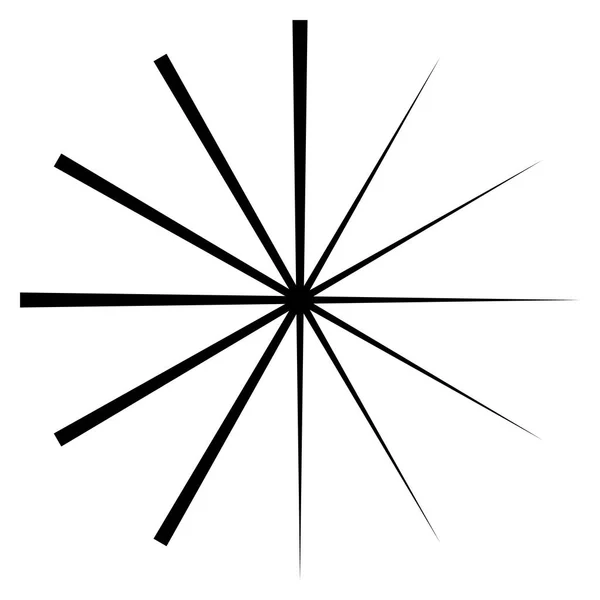 Líneas de ráfaga radial elemento circular. Starburst, gráfico sunburst — Archivo Imágenes Vectoriales