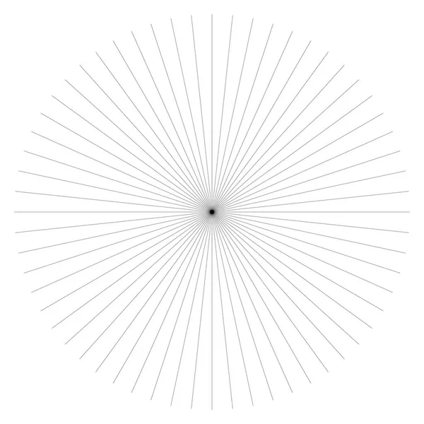 Linhas de explosão radial elemento circular. Starburst, sunburst gráfico —  Vetores de Stock