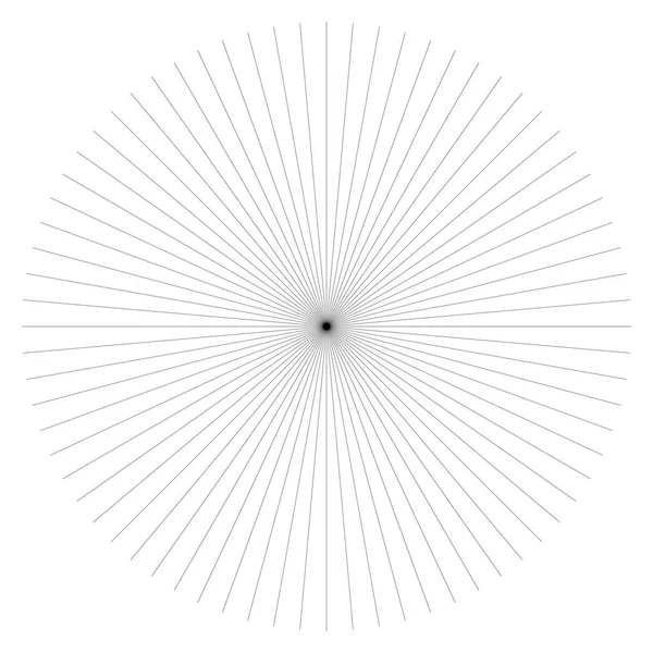 Líneas de ráfaga radial elemento circular. Starburst, gráfico sunburst — Archivo Imágenes Vectoriales