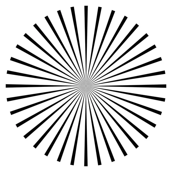 Líneas de ráfaga radial elemento circular. Starburst, gráfico sunburst — Archivo Imágenes Vectoriales