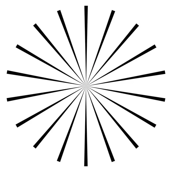 Radiale Berstlinien kreisförmiges Element. Starburst, Sunburst Grafik — Stockvektor