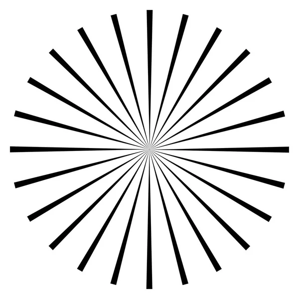 Radiale Berstlinien kreisförmiges Element. Starburst, Sunburst Grafik — Stockvektor