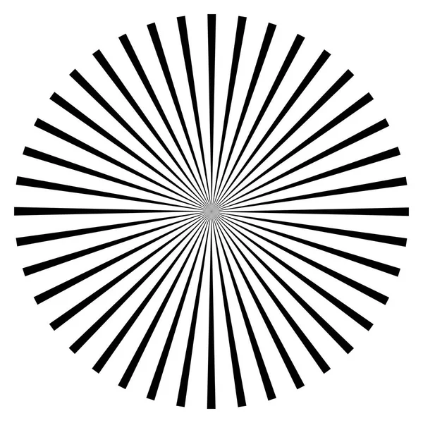 Líneas de ráfaga radial elemento circular. Starburst, gráfico sunburst — Vector de stock