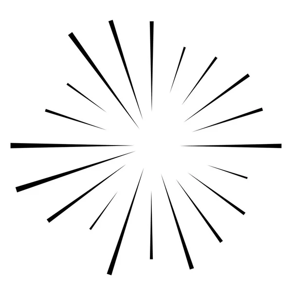 Náhodné kruhové linie, třesk, sluneční výbuch. Sbíhající se oblouky, RA — Stockový vektor