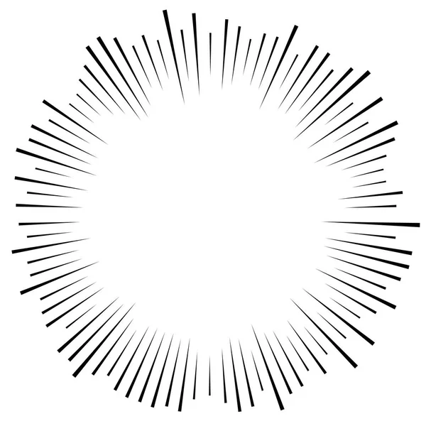 Willekeurige circulaire lijnen Starburst, Sunburst. Convergerende radiaal, RA — Stockvector