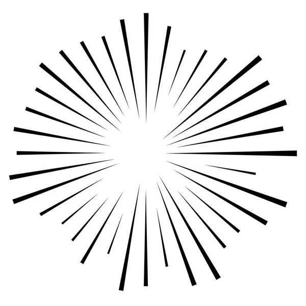 Willekeurige circulaire lijnen Starburst, Sunburst. Convergerende radiaal, RA — Stockvector